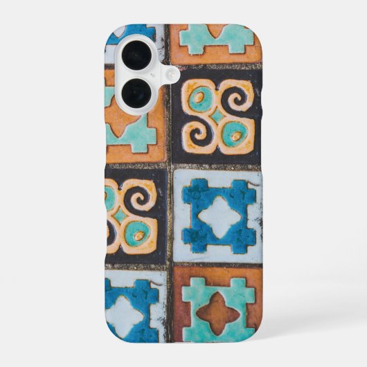 Colorful Ceramic Tiles Pattern-ontwerp iPhone 16 Hoesje (Achterkant)