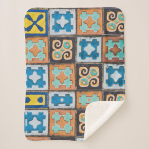 Colorful Ceramic Tiles Pattern-ontwerp Sherpa Deken
