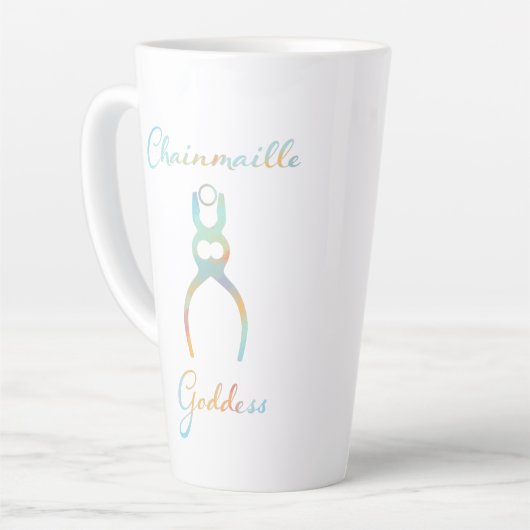 Colorful Chainmaille Goddess Latte Mok (Linkerhoek)