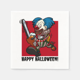 Colorful Chainzaag Clown Halloween Horror Cartoon Servet
