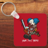 Colorful Chainzaag Clown Halloween Horror Cartoon Sleutelhanger (Voorkant)