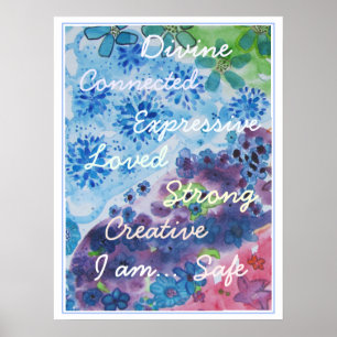 Colorful Chakra Affirmations Poster