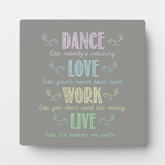Colorful Chalk Board Style Quote Fotoplaat (Voorkant)