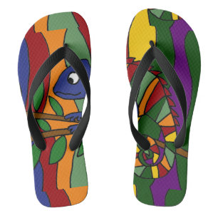 Colorful Chameleon Abstracte Art Teenslippers
