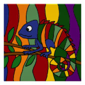 Colorful Chameleon Art Abstract Poster (Voorkant)