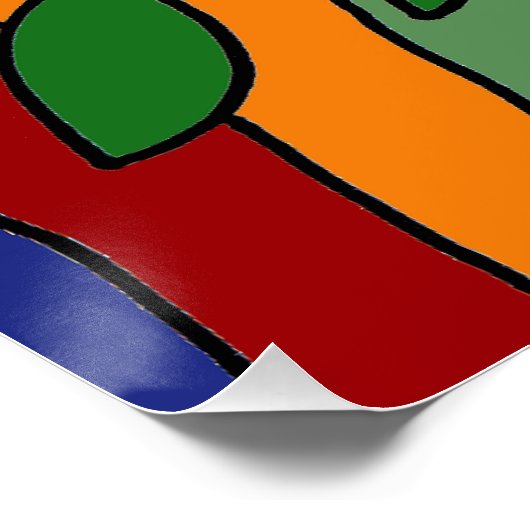 Colorful Chameleon Art Abstract Poster (Hoek)