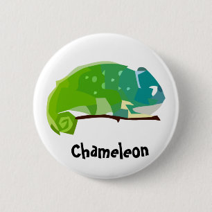 Colorful Chameleon Button