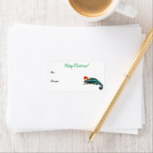 Colorful Chameleon Lizard kerstcadeau Label (Insitu)
