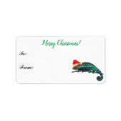 Colorful Chameleon Lizard kerstcadeau Label (Voorkant)