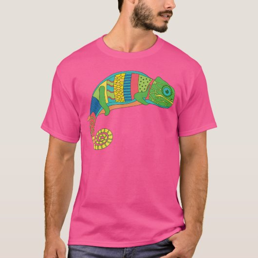 Colorful Chameleon Lizard T-shirt (Voorkant)