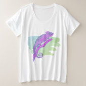 Colorful Chameleon on Green T-Shirt (Design voorkant)