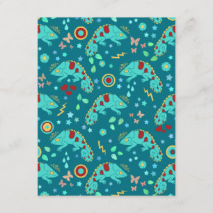 Colorful Chameleon Pattern Kaart