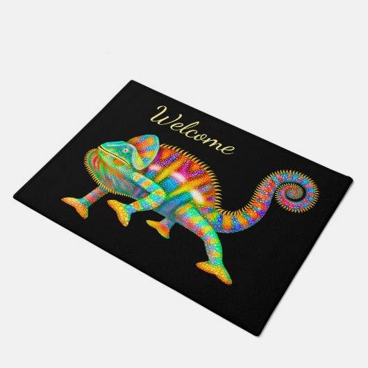 Colorful Chameleon Welcome Dedeur Mat (Schuin)