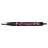 Colorful Chaotic Floral Pattern Personalised Pen (Voorkant)