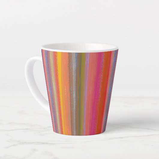Colorful Charcoal Boho Stripes Latte Mok (Linkerhoek)