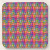 Colorful Checker Abstract Pattern Bier Onderzetter (Voorkant)
