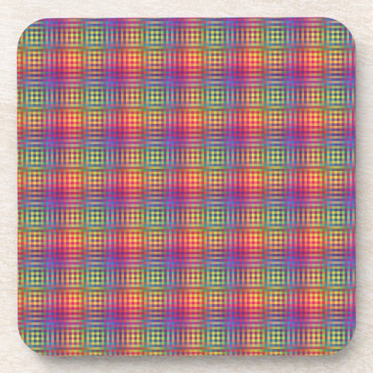 Colorful Checker Abstract Pattern Bier Onderzetter (Voorkant)