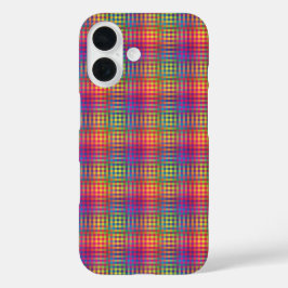 Colorful Checker Abstract Pattern iPhone 16 Hoesje