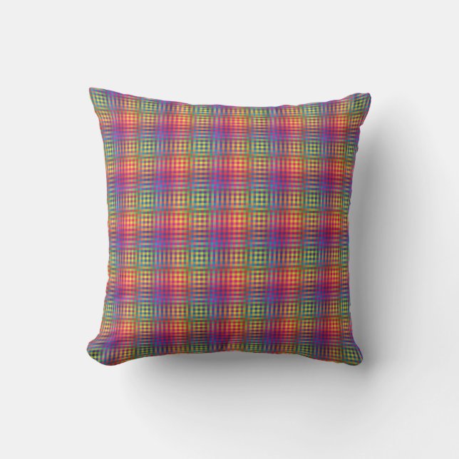 Colorful Checker Abstract Pattern Kussen (Voorkant)
