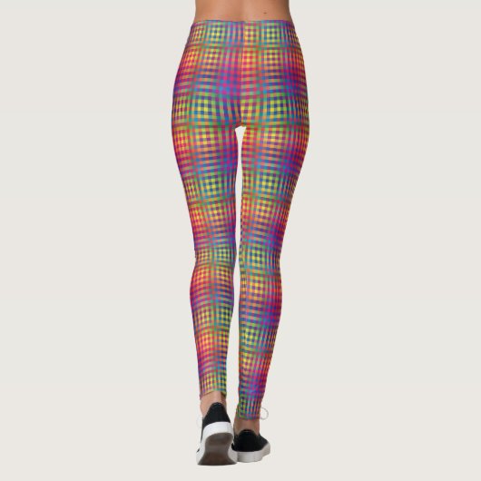 Colorful Checker Abstract Pattern Leggings (Achterkant)