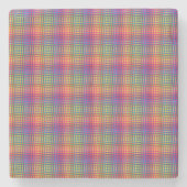 Colorful Checker Abstract Pattern Stenen Onderzetter (Voorkant)
