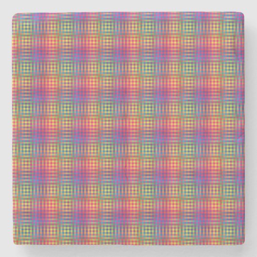 Colorful Checker Abstract Pattern Stenen Onderzetter (Voorkant)