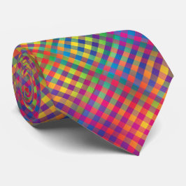 Colorful Checker Abstract Pattern Stropdas