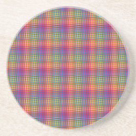 Colorful Checker Abstract Pattern Zandsteen Onderzetter
