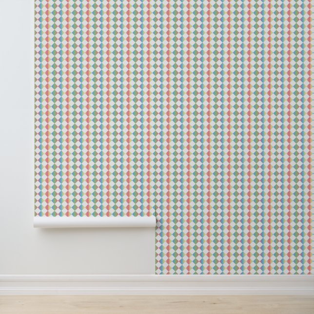 Colorful Checker Diamond Pattern Behang (Applicatie)