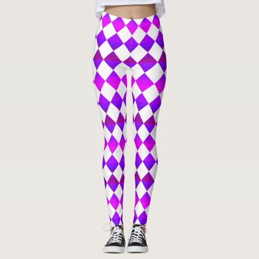 Colorful Checker Diamond Pattern Leggings (Voorkant)