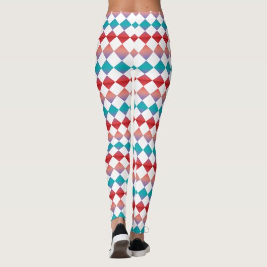 Colorful Checker Diamond Pattern Leggings (Achterkant)