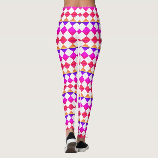 Colorful Checker Diamond Pattern Leggings (Achterkant)