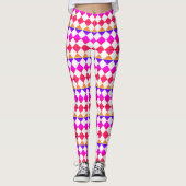 Colorful Checker Diamond Pattern Leggings (Voorkant)