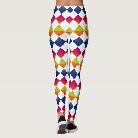 Colorful Checker Diamond Pattern Leggings (Achterkant)