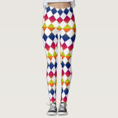 Colorful Checker Diamond Pattern Leggings (Voorkant)