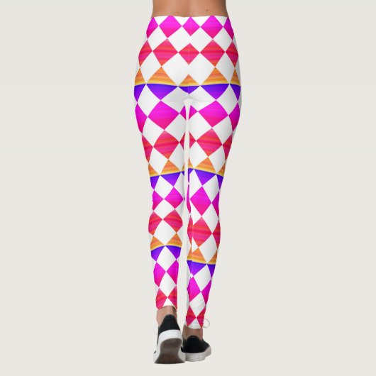 Colorful Checker Diamond Pattern Leggings (Achterkant)
