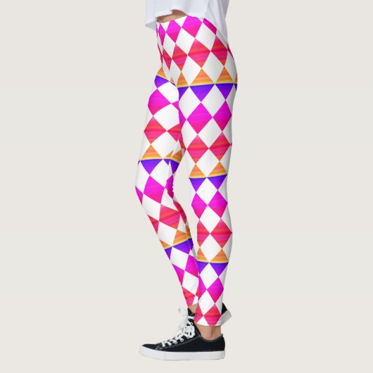 Colorful Checker Diamond Pattern Leggings (Links)