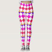 Colorful Checker Diamond Pattern Leggings (Voorkant)