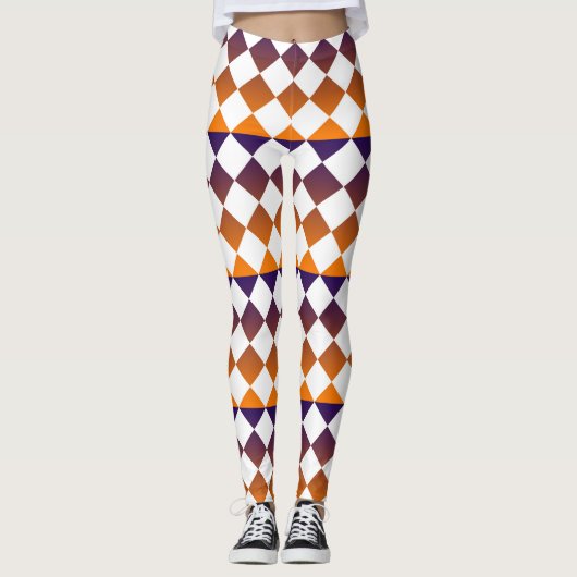 Colorful Checker Diamond Pattern Leggings (Voorkant)