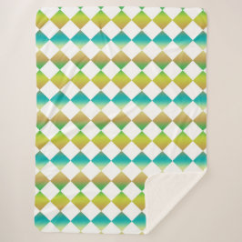 Colorful Checker Diamond Pattern Sherpa Deken