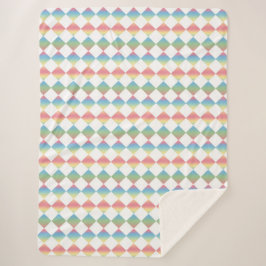 Colorful Checker Diamond Pattern Sherpa Deken
