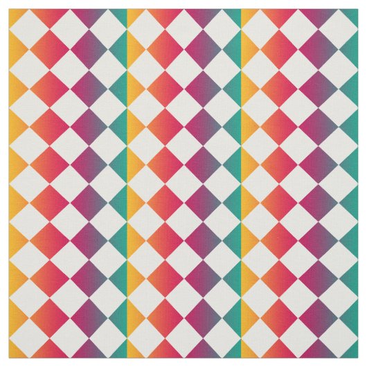 Colorful Checker Diamond Pattern Stof (Swatch)