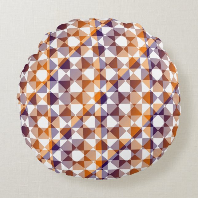 Colorful Checker Diamond Plaid Pattern Rond Kussen (Voorkant)