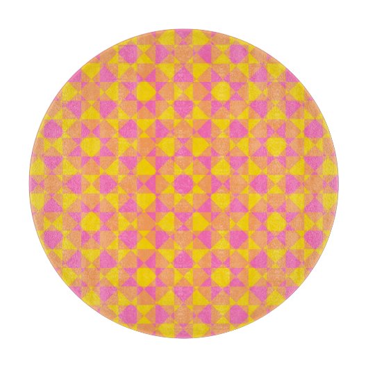 Colorful Checker Diamond Plaid Pattern Snijplank (Voorkant)