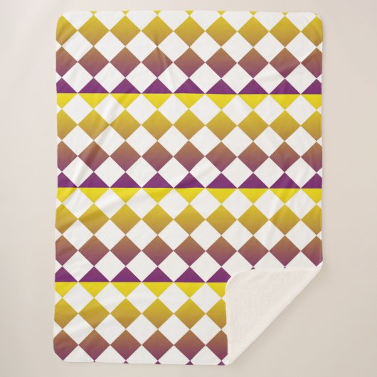Colorful Checker Diamond Plaid Seamless Pattern Sherpa Deken (Voorkant)