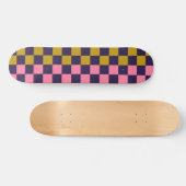 Colorful Checker Pattern Retro Modern Aesthetic Sk Persoonlijk Skateboard (Horizontaal)