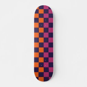 Colorful Checker Pattern Retro Moderne esthesie Persoonlijk Skateboard