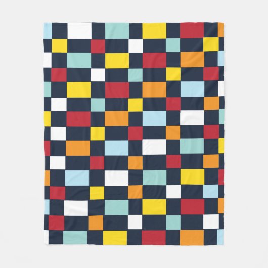 Colorful Checkerboard Fleece Deken (Voorkant)