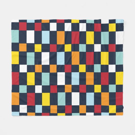 Colorful Checkerboard Fleece Deken (Voorkant (Horizontaal))