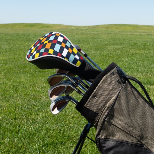 Colorful Checkerboard Golfheadcover (Insitu)